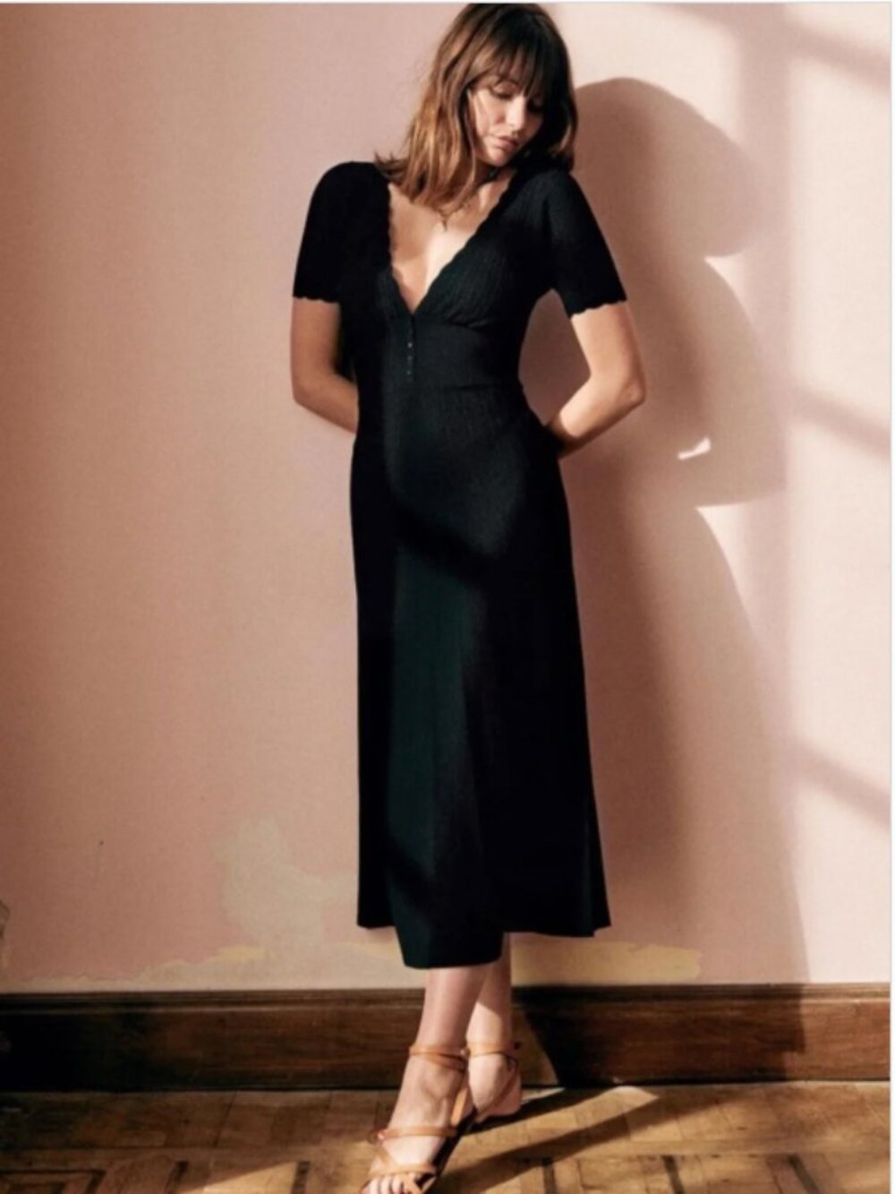 Sezane Dahlia Dress, Black, Size S, NWOT